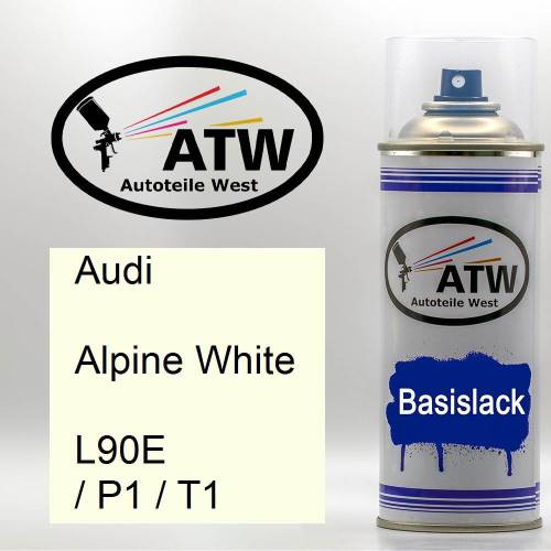Audi, Alpine White, L90E / P1 / T1: 400ml Sprühdose, von ATW Autoteile West.
